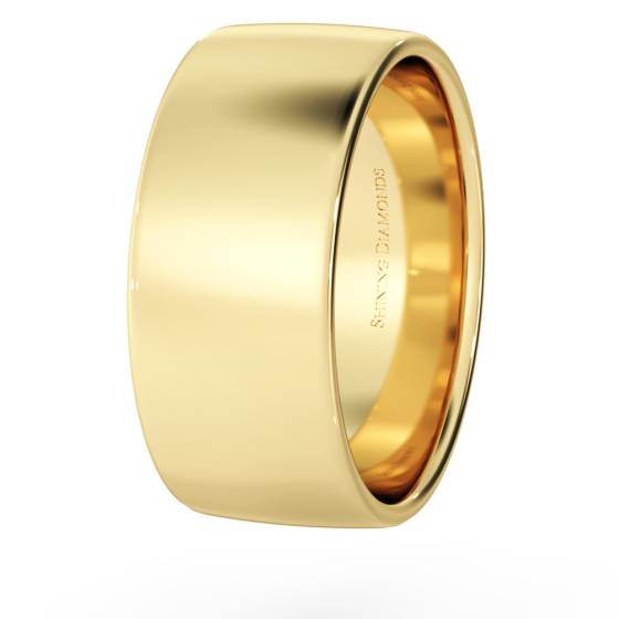 HWNJ813 Slight Court with Flat Edge Wedding Ring - Light weight, 8mm width