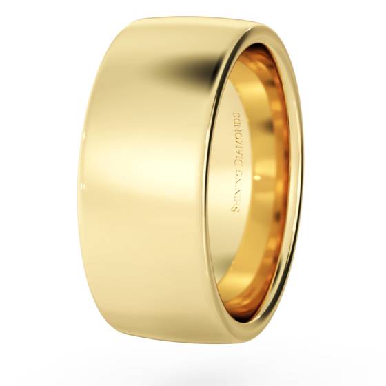 HWNJ817 Slight Court with Flat Edge Wedding Ring - 8mm width, Medium depth