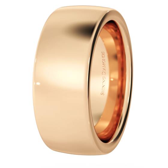 HWNJ821 Slight Court with Flat Edge Wedding Ring - 8mm width, 2.3mm depth