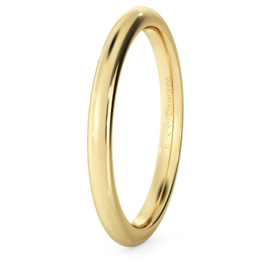 HWNP217 D Court Wedding Ring - 2mm width, 1.8mm depth