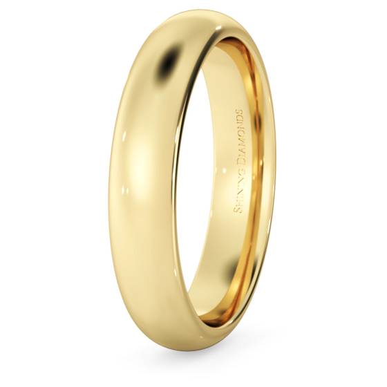 HWNP417 D Court Wedding Ring - 4mm width, 1.8mm depth