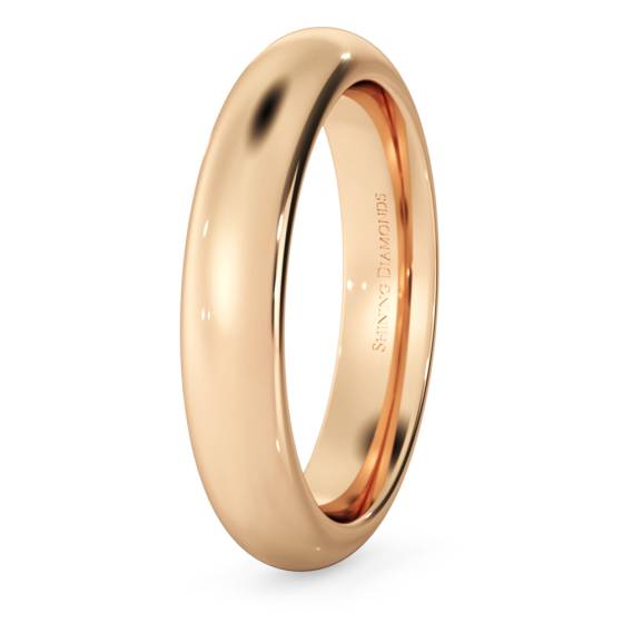 HWNP421 D Court Wedding Ring - 4mm width, 2.3mm depth