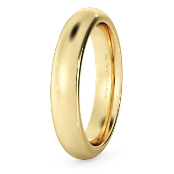 HWNP421 D Court Wedding Ring - 4mm width, 2.3mm depth