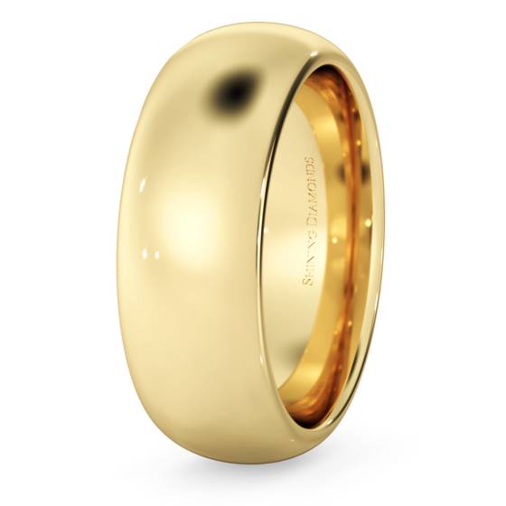 HWNP721 D Court Wedding Ring - 7mm width, 2.3mm depth