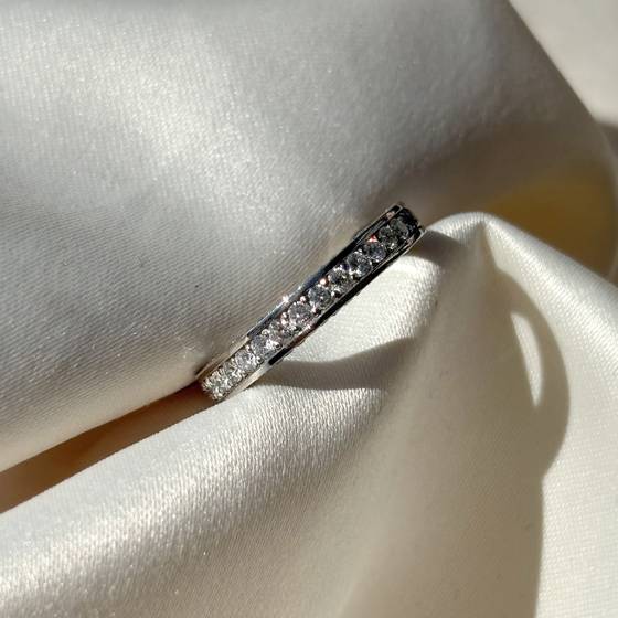 1.25ct VS/E-F Round Cut Natural Diamond Half Eternity Ring