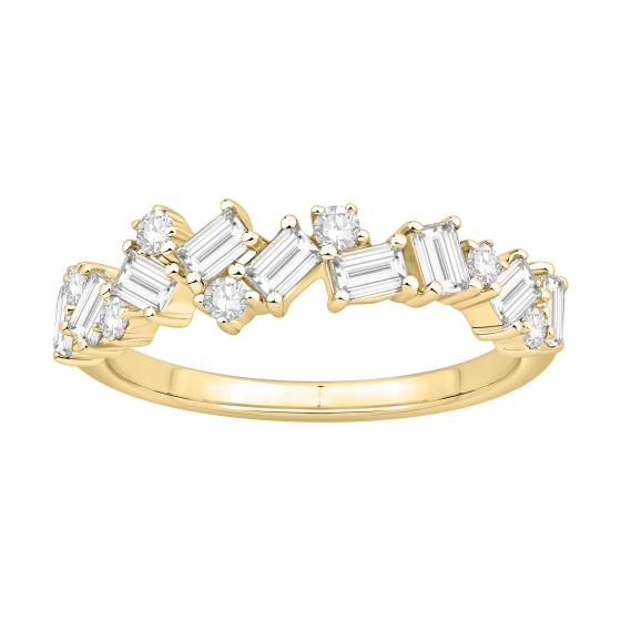 0.90ct Baguette And Round Diamond Asymetric Eternity Ring