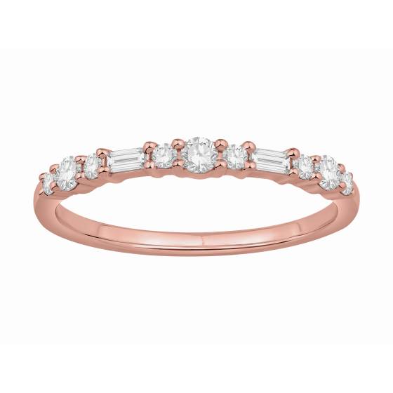 0.25ct Baguette And Round Diamond Alternating Eternity Ring