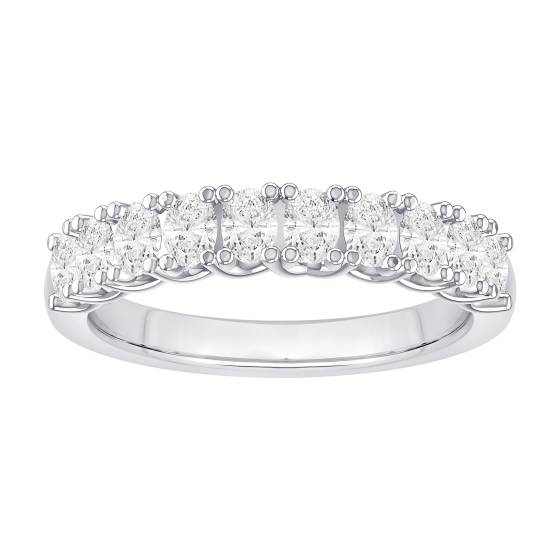 0.85ct Oval 10 Stone Diamond Ring