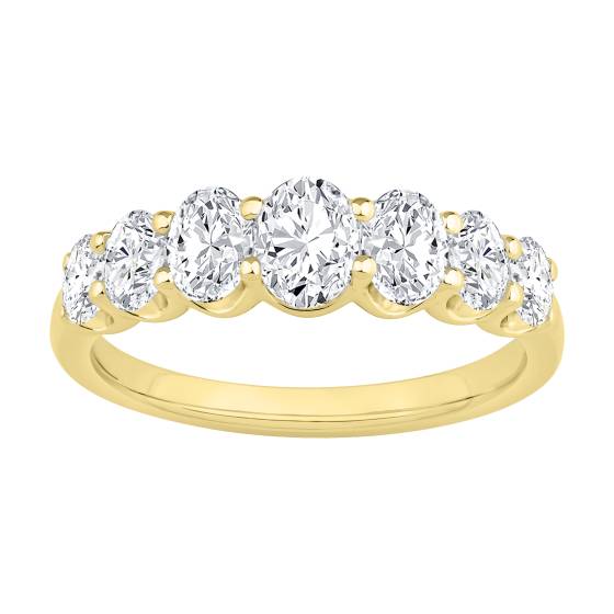 1.85ct 7 Stone Oval Diamond Graduated Shared Prong Eternity Ring