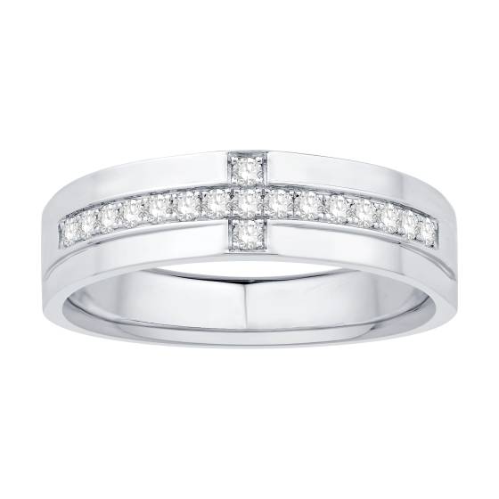 Mens Diamond Set Wedding Band