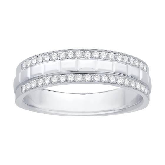 Mens Diamond Set Wedding Band