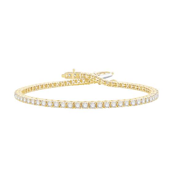 2.00ct VS/E-F 7Inches Round Natural Diamond Set Bracelet