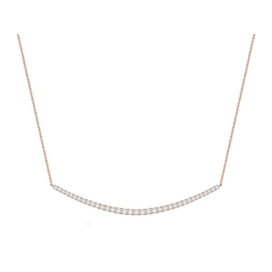 1.50ct Round Diamond Four Claw Chain Necklace - U Shape