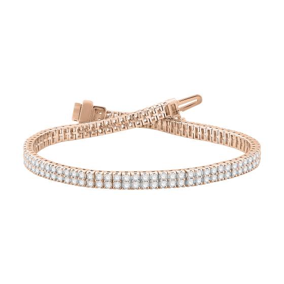 3ct Round Diamond Double Row Designer Bracelet