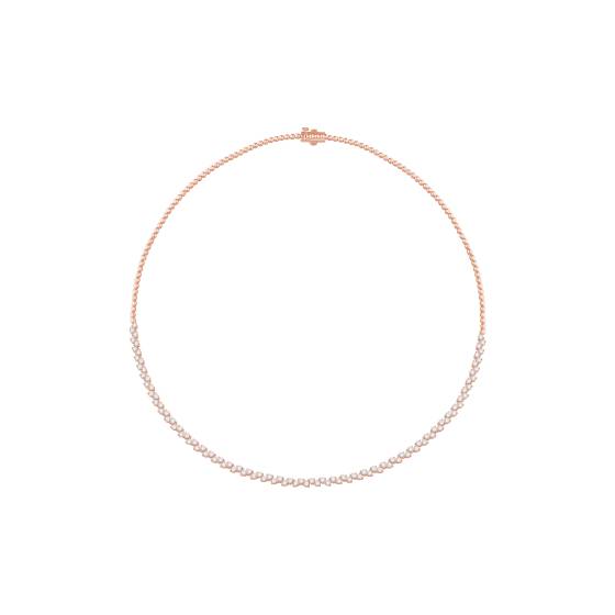 4.50ct Alternating Round Diamond Designer Tennis Necklace