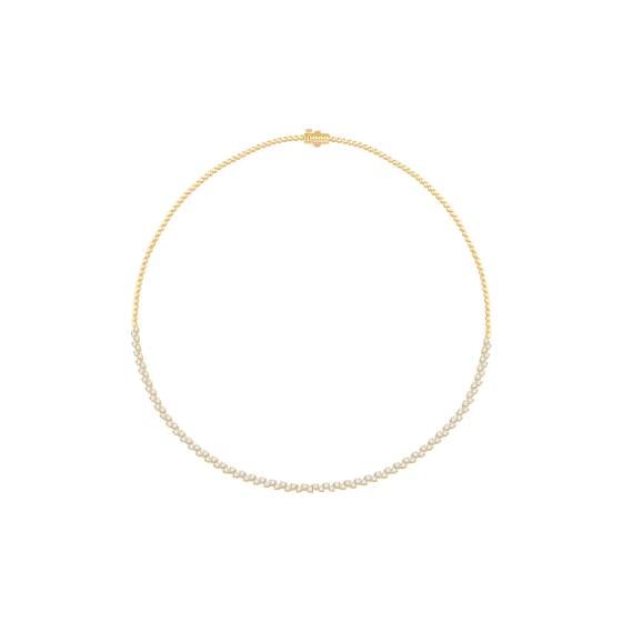 4.50ct Alternating Round Diamond Designer Tennis Necklace