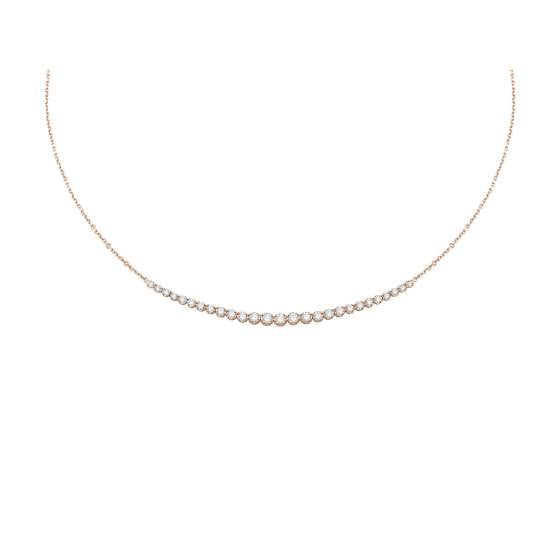 1.00ct Round Diamond Graduated Chain Necklace - U Shape