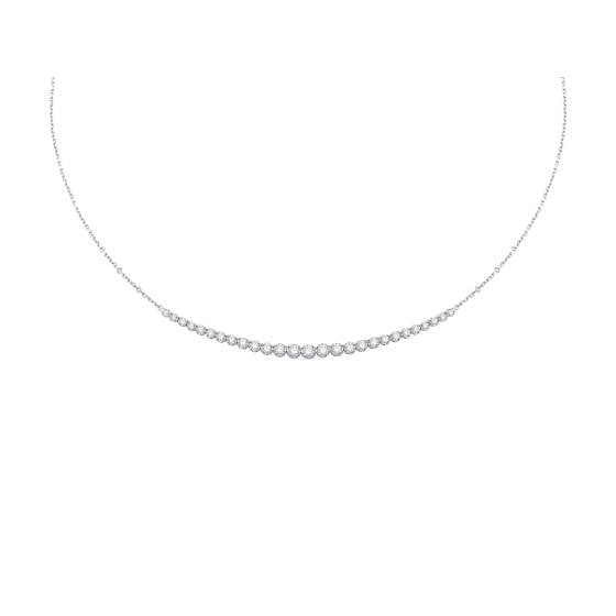 1.00ct Round Diamond Graduated Chain Necklace - U Shape