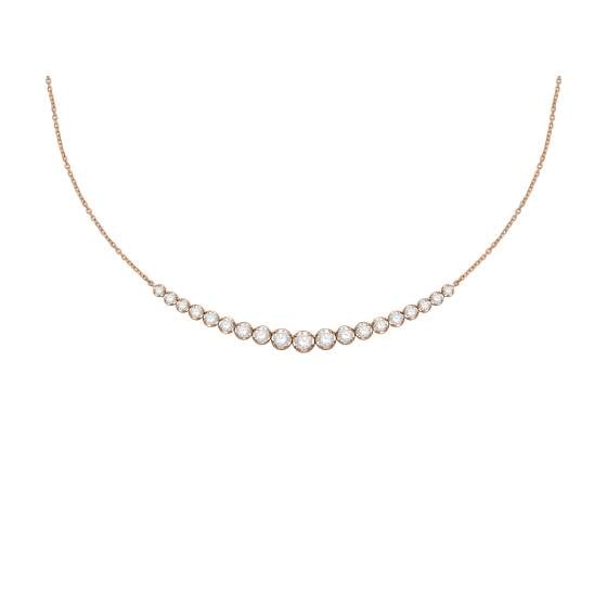 3.00ct Round Diamond Graduated Chain Necklace- U Shape