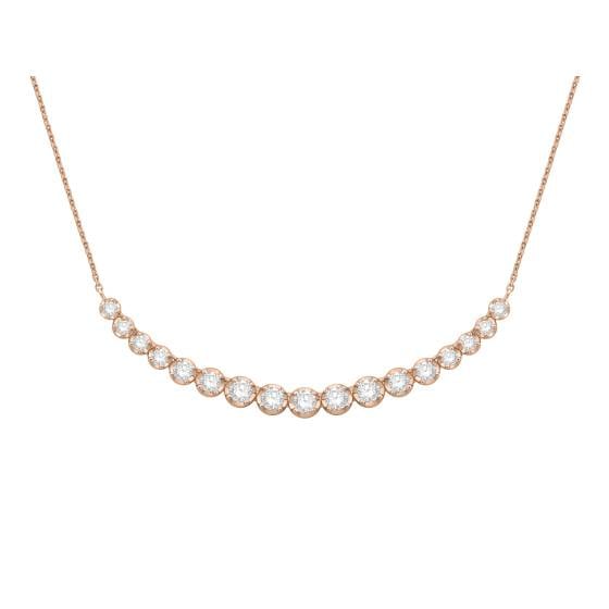 1.50ct Round Diamond Graduated Chain Necklace - U Shape