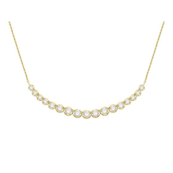 1.50ct Round Diamond Graduated Chain Necklace - U Shape