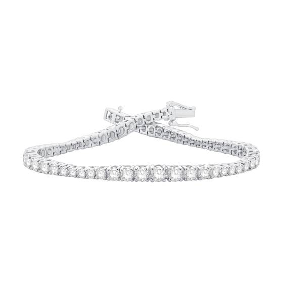 5ct Center Graduated Round Diamond Designer Bracelet