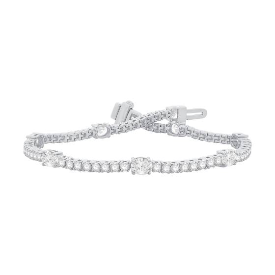 4ct Oval and Round Diamond Designer Bracelet