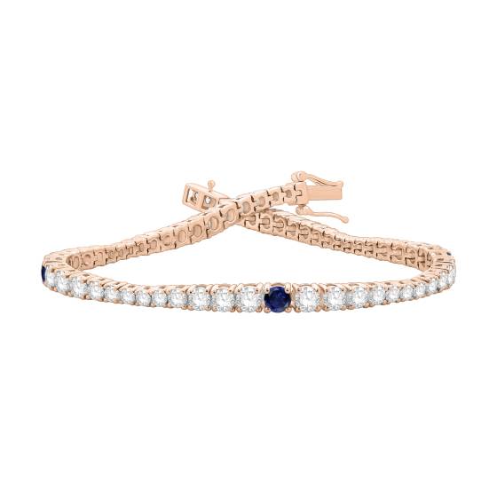 5.10ct Round Blue Sapphire and Diamond Designer Bracelet