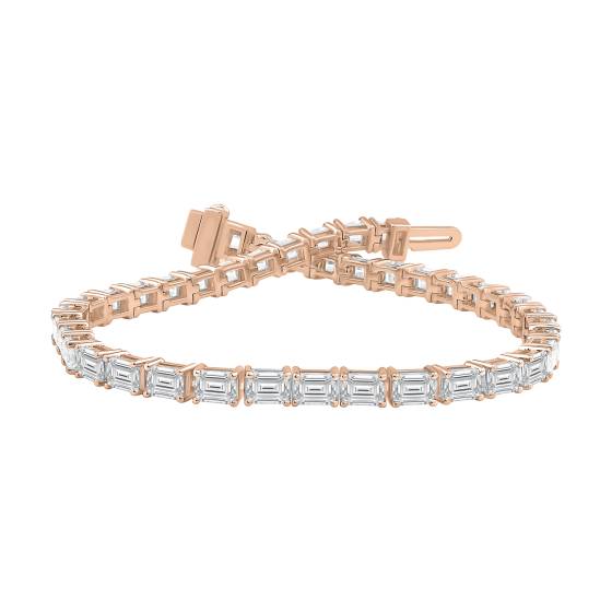 7.70ct Emerald Diamond Horizontal Set Designer Bracelet