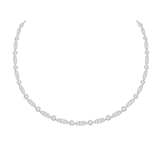 5.00ct Round Diamond Bezel Set Designer Chain Necklace