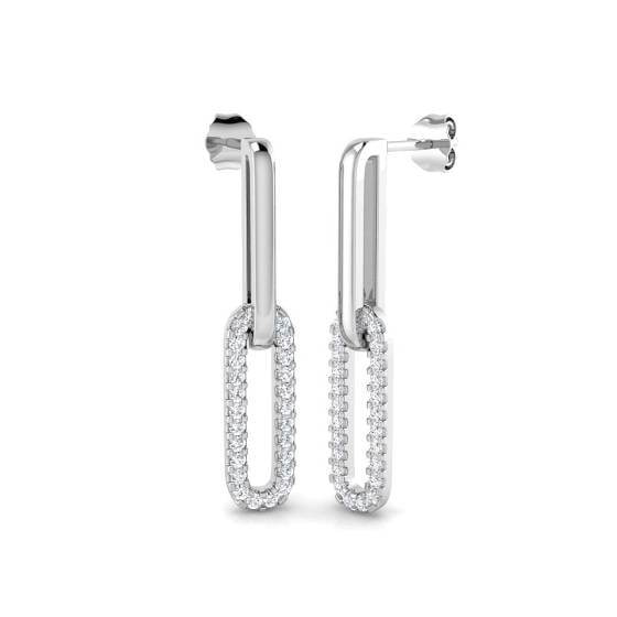 0.60ct Round Diamond Paper Clip Earrings