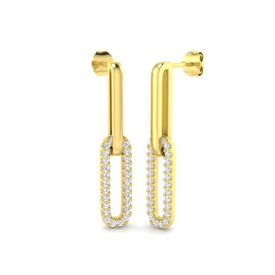 0.60ct Round Diamond Paper Clip Earrings