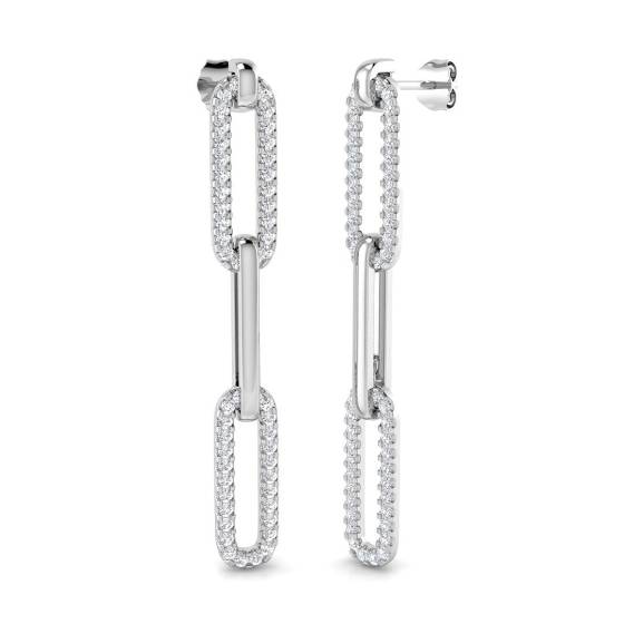 1.00ct Round Diamond Paper Clip Earrings