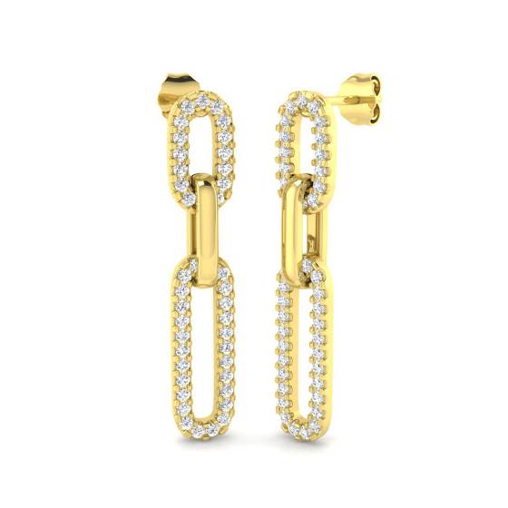 0.80ct Round Diamond Paper Clip Earrings