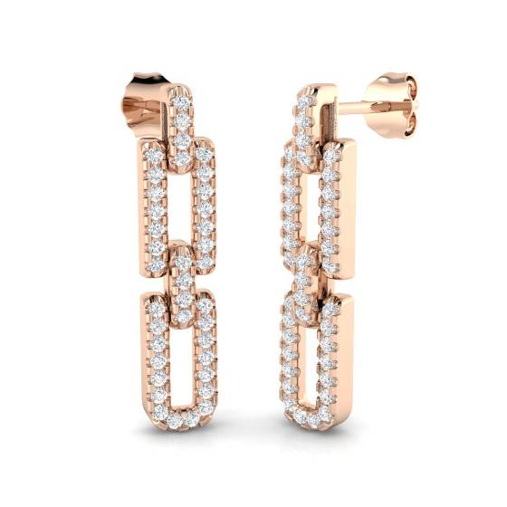 0.55ct Round Diamond Paper Clip Earrings