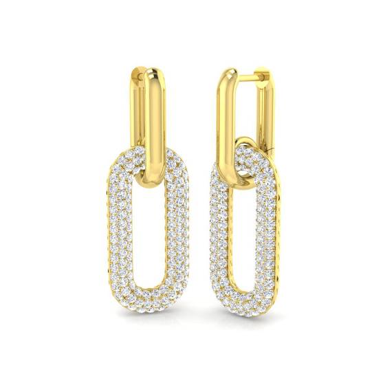 1.50ct Round Diamond Paper Clip Earrings