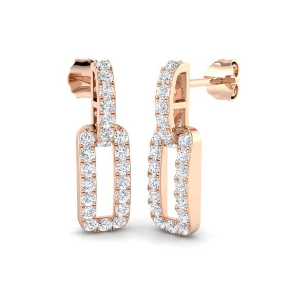 0.70ct Round Diamond Paper Clip Earrings