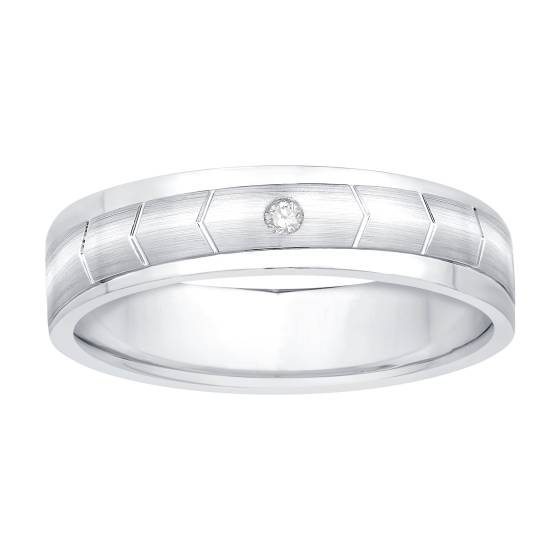 Mens Diamond Set Wedding Band