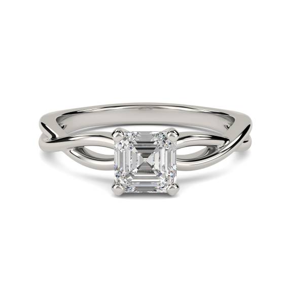 Infinity Love Swirl Asscher Diamond Engagement Ring