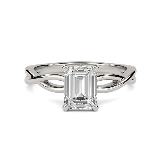 Infinity Love Swirl Emerald Diamond Engagement Ring