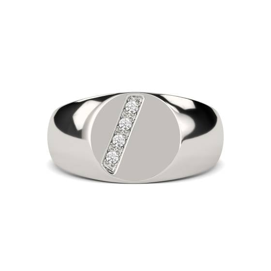 Round Diamond Gents Oval Signet Ring