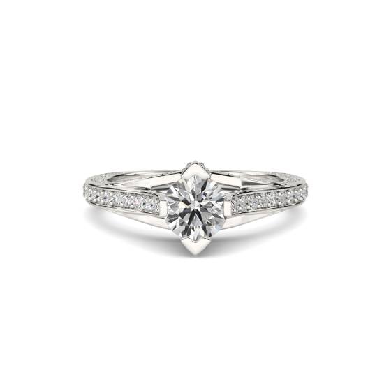 Round Diamond Designer Vintage Ring