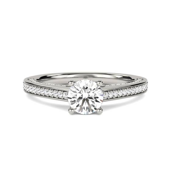 Unique Round Diamond Engagement Ring