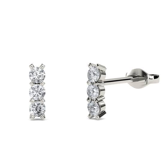 Round Diamond Drop Earrings