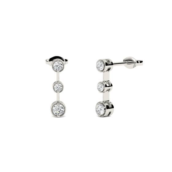 Elegant Round Diamond Drop Earrings
