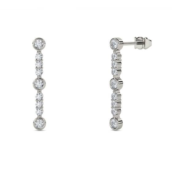Elegant Round Diamond Drop Earrings
