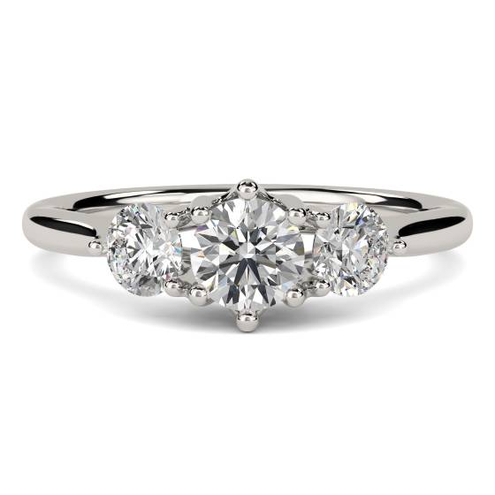 Modern Crossover Round Diamond Trilogy Ring
