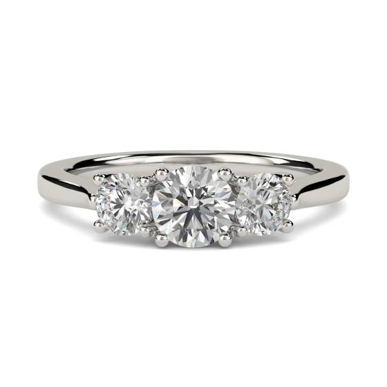 Modern Round Diamond Trilogy Ring