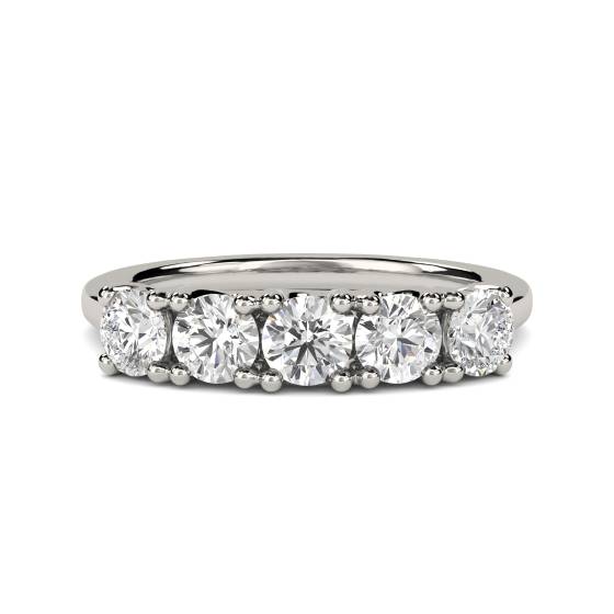 SDHET1002 5 Stone Round Diamond Half Eternity Ring