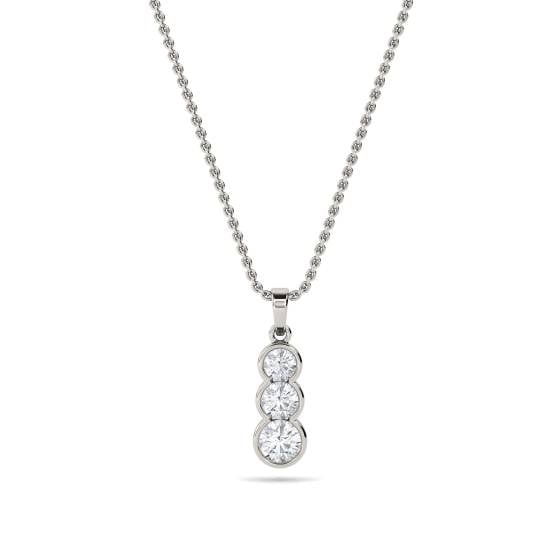 Elegant Round Diamond Trilogy Pendant